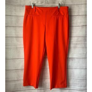 Rachel Zoe Orange Dress Pants Kick Flare High-Rise Cropped Capri Midi Size 14